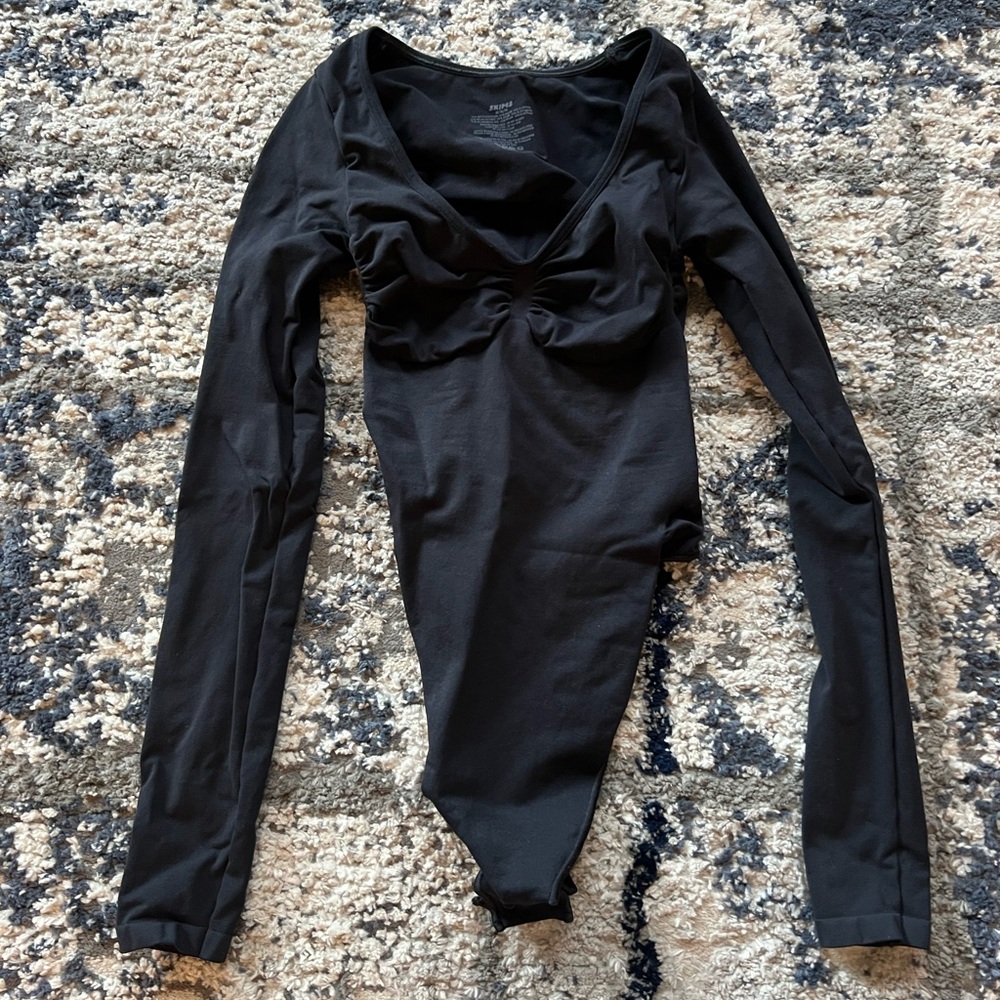SKIMS Black Long Sleeve Bodysuit